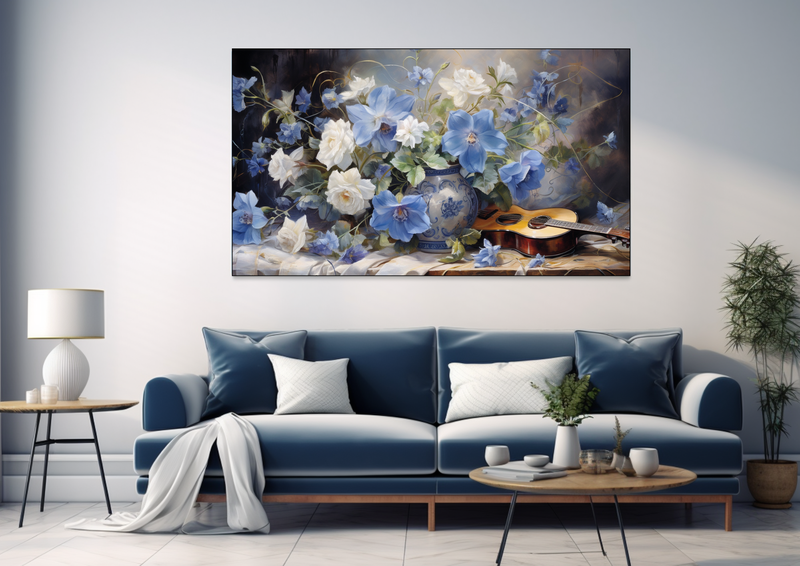 Canvas Wall Art - Serenade of Blues Abstract - BK0363