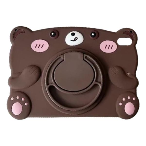 Kids Protective Silicone Bear Cover for iPad Mini 6th Generation - Brown
