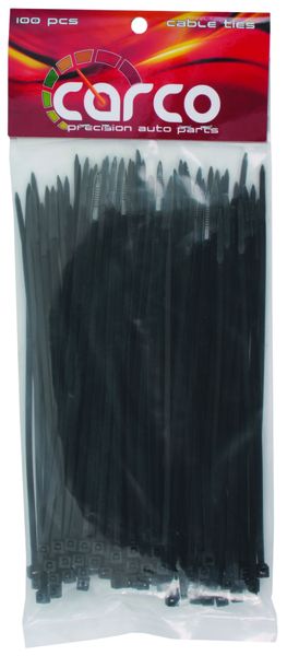 Carco 2.5mm x 150mm Black Cable Ties - Pack of 100