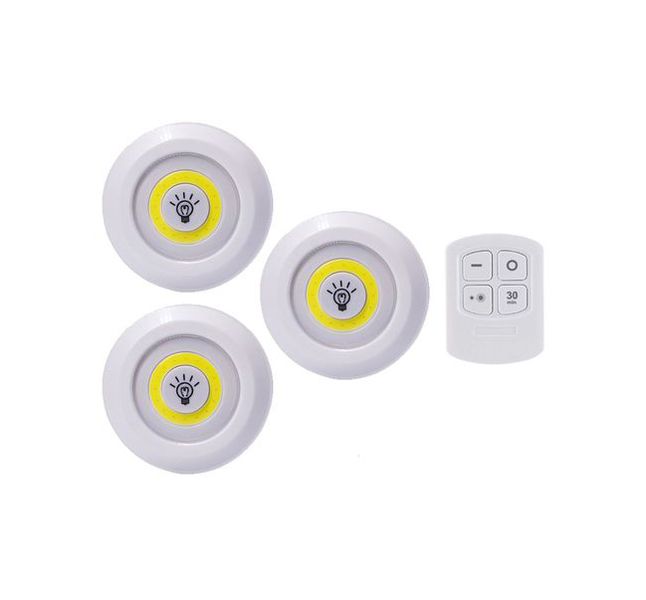 3 Pack LED COB Lights with Remote