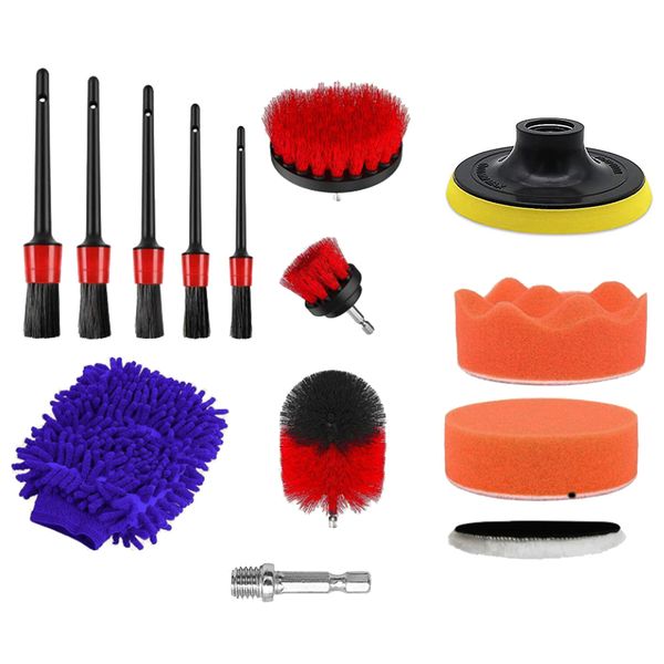 14-In-1 Auto Detailing Brushes Set for Car Interior Exterior Cleaning