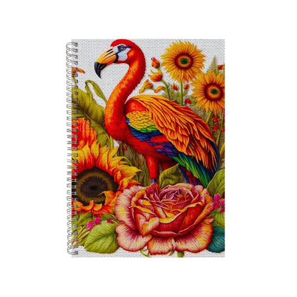 Embroidered FLAMINGO Notebook Animal Gift Idea Notepad Pad 100