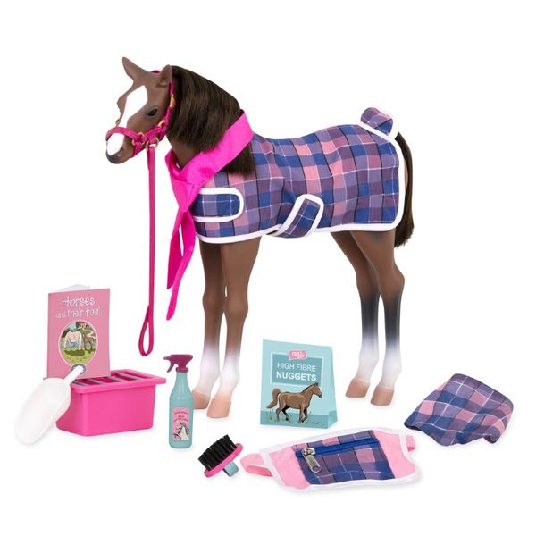 Our Generation - Toy Horse - Grooming &amp; Feeding Set - 46cm Doll Accessories - Pretend Play - Toys For Kids Ages 3 &amp; Up - Quarter Horse Foal