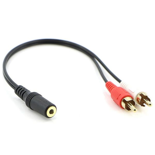 2 Rca Male To Female 3.5Mm Jack Aux Stereo Audio Cable