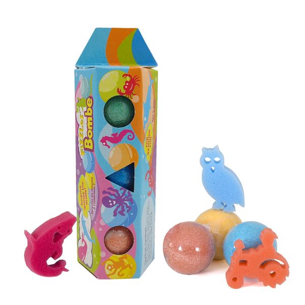Bath Bombe 3-21 Pack-Bath Bombs and Surprise Sponge Toy Per Bomb - Fizzles