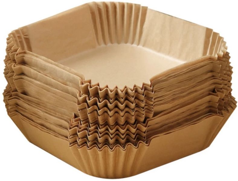 Square Air Fryer Paper Liners - 200 Pack - 20cm Diameter