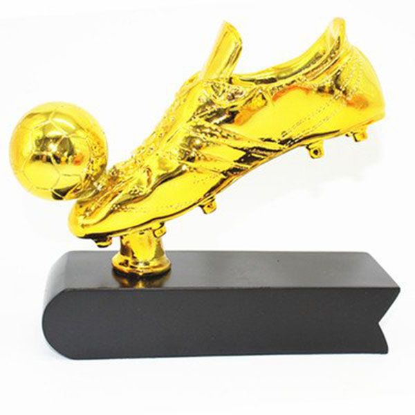 Football Golden Boot Shoe With Ball Trophy