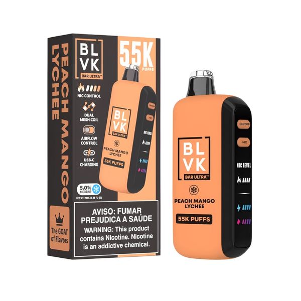 BLVK Ultra 55k Disposable Vape - Peach Mango Lychee