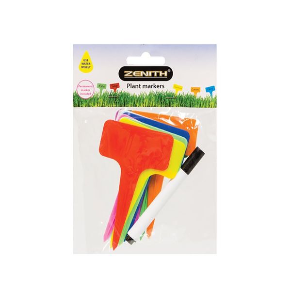 Plant Markers - With Permanent Marker - Assorted Colours - 5 Pack
