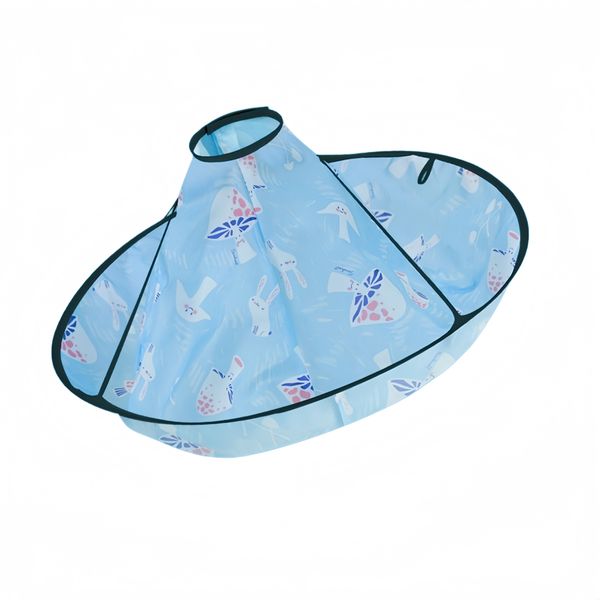 Foldable Hair Catcher Cape - Light Blue Rabbit, Baby and Kids Haircut