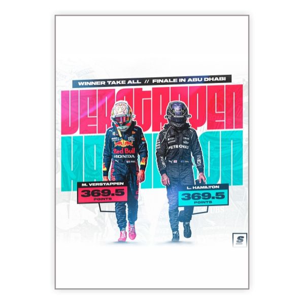 Verstappen And Hamilton - A1 Poster