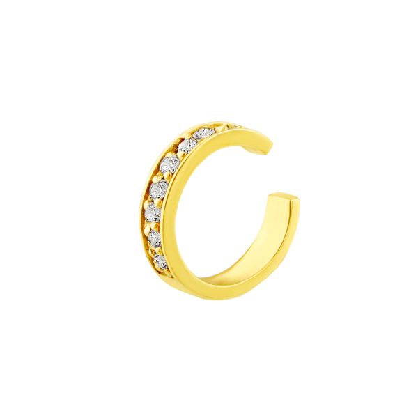 Jewellery Box - Gold Plated Sterling Silver Clear CZ Pave Ear Cuff