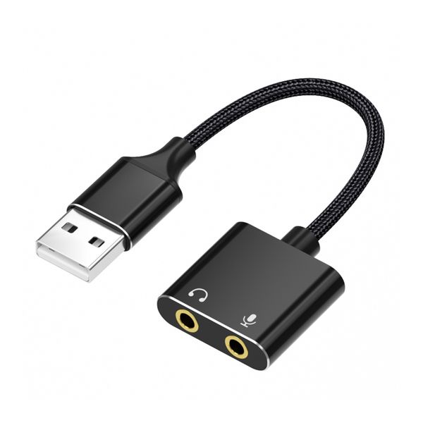 External Sound Card USB to 3.5mm Audio Sound Adapter Headphone Microphone