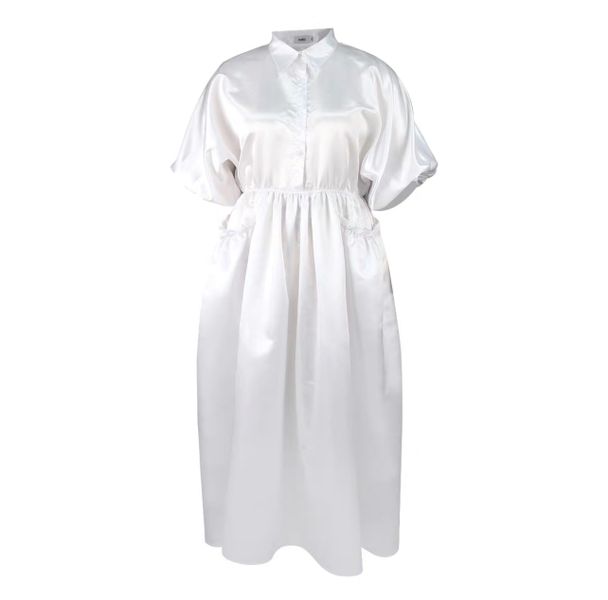 The Turn-Down Collar Three-Quarter Sleeves Dress