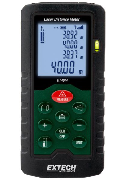 Extech (DT40M) Laser Distance Meter, 0.05m to 40m, 2mm, LCD