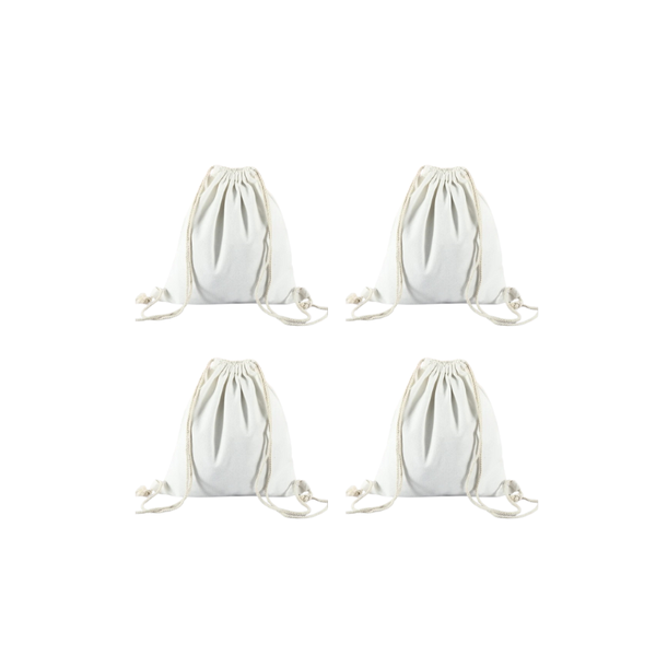 Sublimation Canvas Tote Drawstring bags - 4 Pack