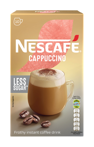 NESCAFÉ Cappuccino Reduced Sugar Instant Coffee 10 pack (10x12.5g)