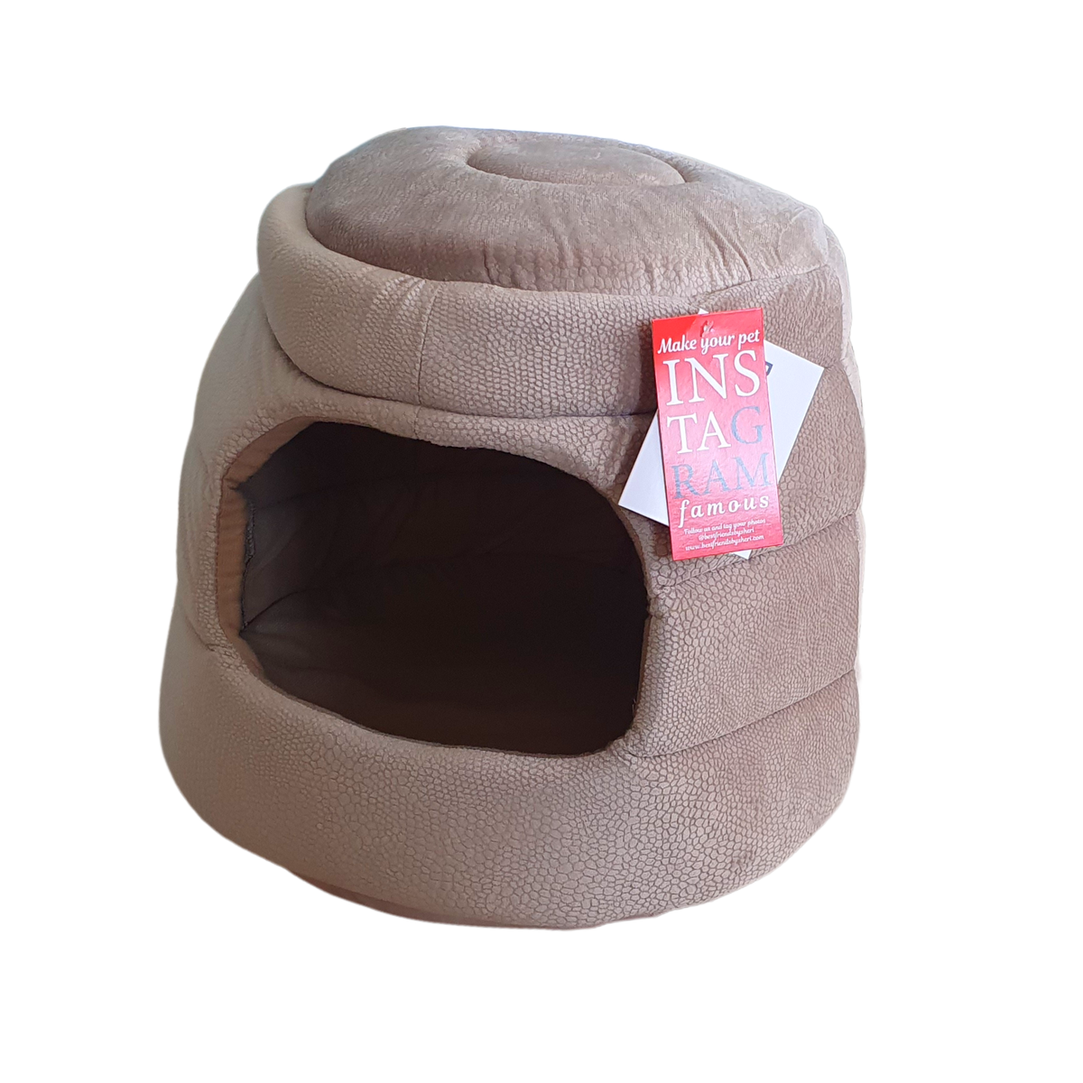 Hut Cuddler Small Dog & Cat Bed Dome Pet to Snuggle Wheat