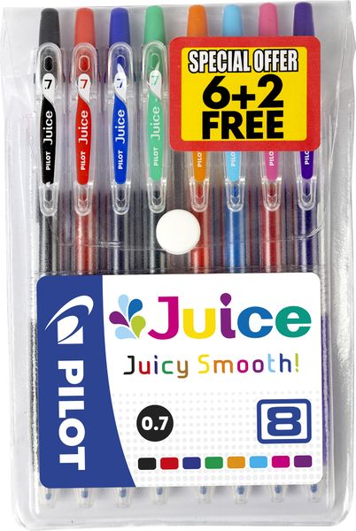 Pilot Juice Retractable Pens - Wallet of 8