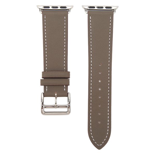 Grey leather band Compatible With Apple Watch 38-41mm