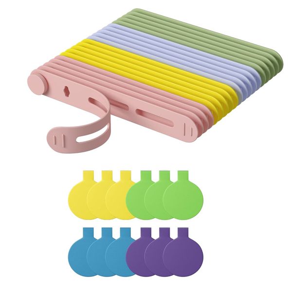 32PCS Silicone Cable Organizer and Cable Labels Cord Organizer Ties