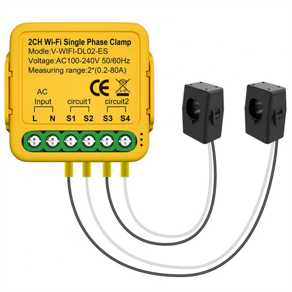 Tuya Bilateral Wifi Energy Meter 80A With Clamp (B)
