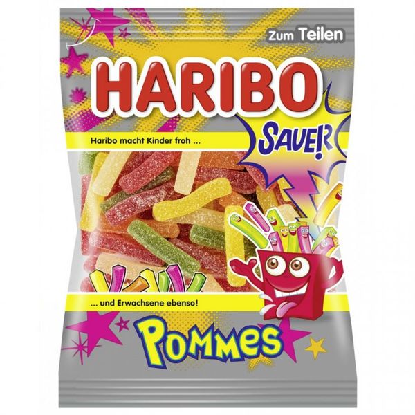 HARIBO Sauer (Sour) Pommes Fruit Gummy Chewy Sweets Snack (175g)