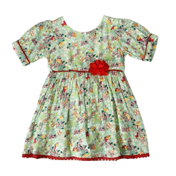 Baby Girl Green Floral Dress