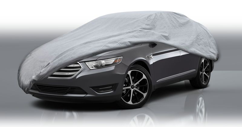 Moto Quip Waterproof and UV Resistant Car Cover &amp; Securing straps - Large(483 x 175 x 119 cm)