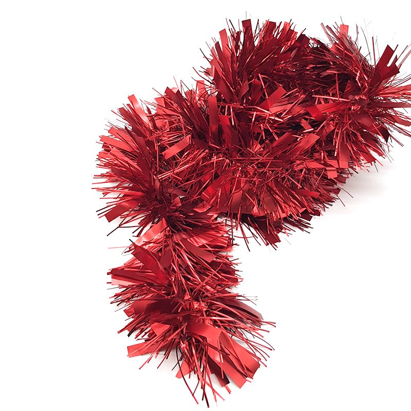 Bufftee Premium Christmas Tinsel Christmas Garland - Deep Red