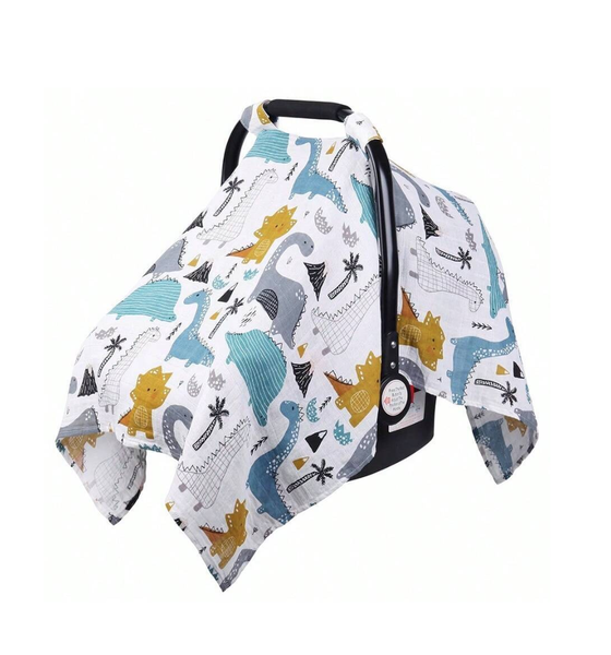 Muslin Baby Chair Cover - Dinosaurs