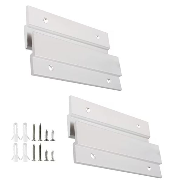 4" SnapHang Z-Hooks Z-Shaped Interlocking Aluminum Picture Hanging Brackets