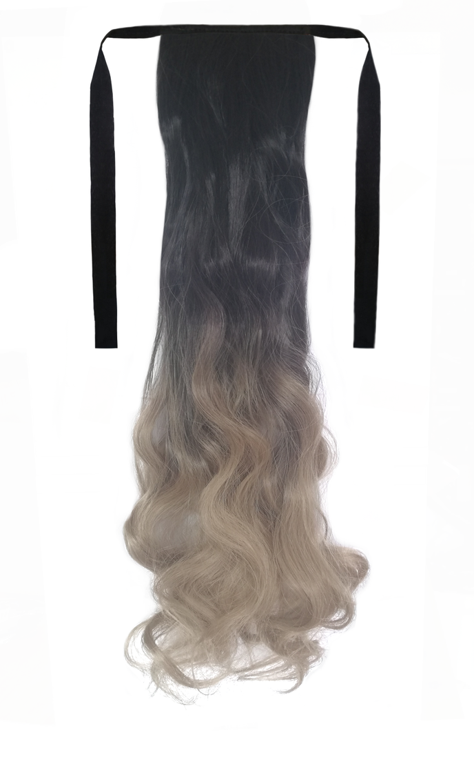 Tie-On Wavy Ombre Ponytail 55cm with Ribbons & Clip | Shop Today. Get ...