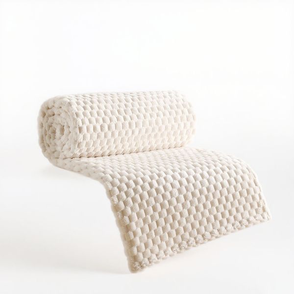Flannel Throw Blanket Bubble Throw Blanket 3D Jacquard Decorative Blanket