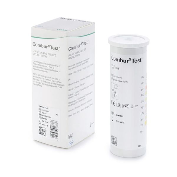 Combur 9 Tests Urine Strips 100's