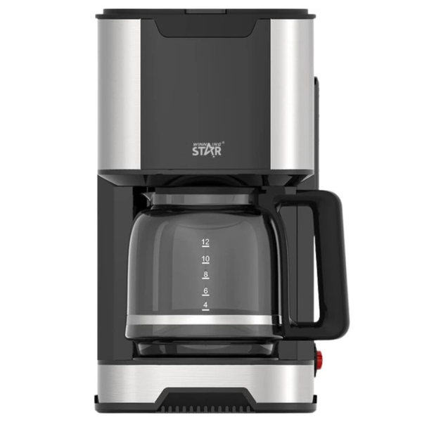 Winning Star Stainless Steel Coffee Brewer - 1.2L Drip Machine (Silver)