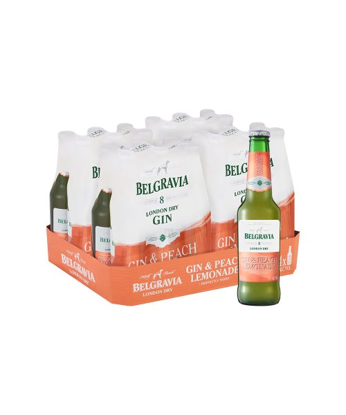 Belgravia Gin &amp; Peach Lemonade Premix 275 ml Bottle