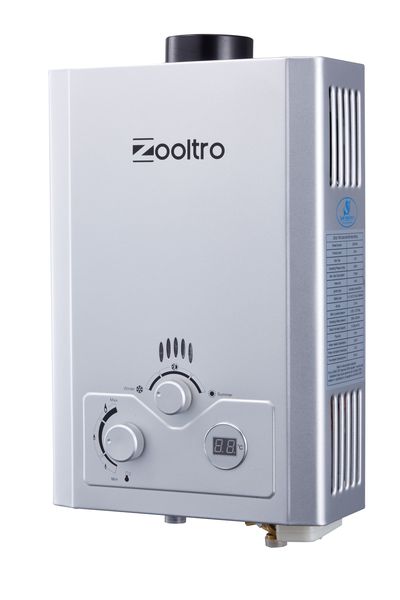 In &amp; Outdoor Instant Gas Water Heater w/ LCD Display 12l - Silver