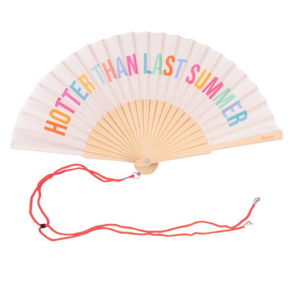 Hotter Than Last Summer Handheld Fan - Wood &amp; Textile