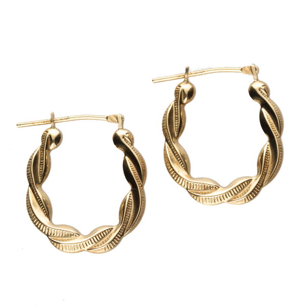 9k Gold Bonded Creole Hoop Earrings