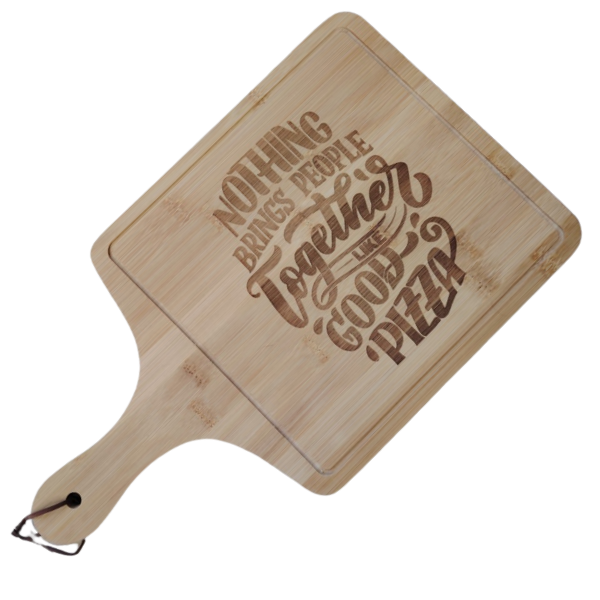 Ox Handle Laser Engraved Pizza Board- Nothing Brings People Together