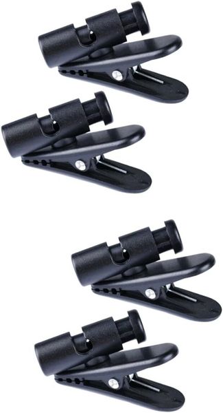 4 Rotatable Earphone Cable Clip Shirt Holder for Headphones Black