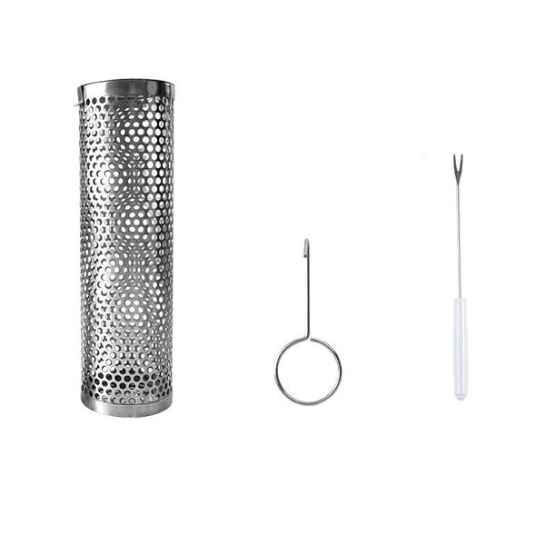 30cm Stainless Steel Rolling Barbecue Cage for Outdoor