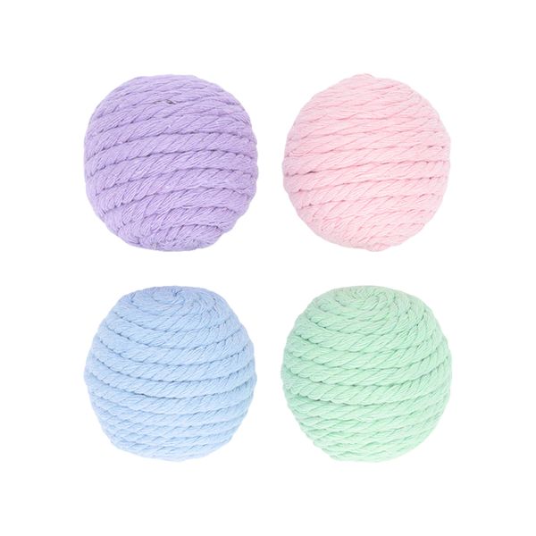 4Pcs Cat Cotton Rope Balls with Rustling Stone Boredom Relief Cat Ball Toys