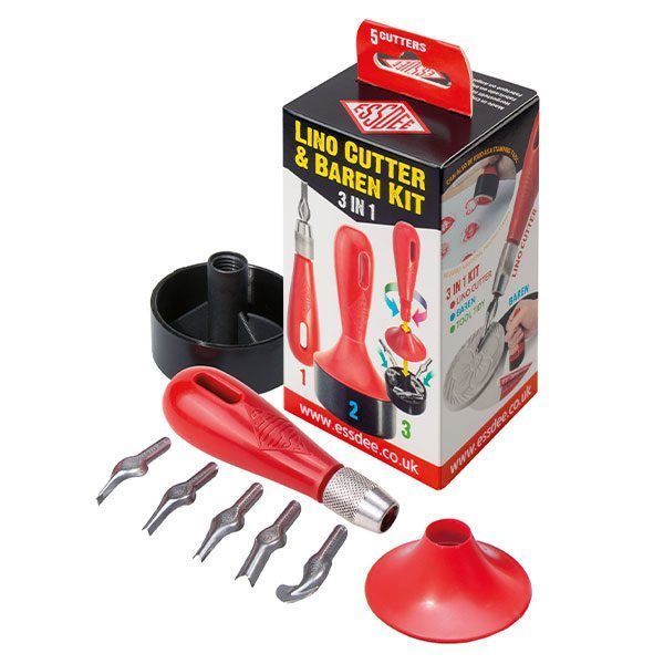 Essdee Lino Cutter &amp; Baren Kit with 5 Blades