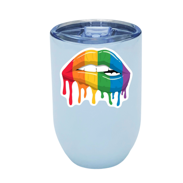Stainless steel travel tumblers - Rainbow lips
