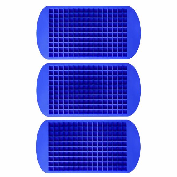 MyKitchen Pack of 3 Small 160 Ice Cube Molds Reusable Silicone Ice Trays