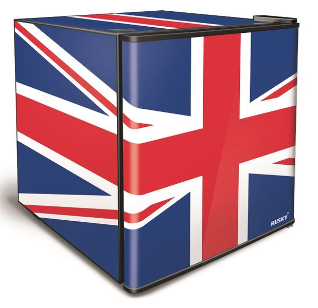 HUSKY 46L Counter-Top Beverage Cooler Solid Door - Union Jack Flag