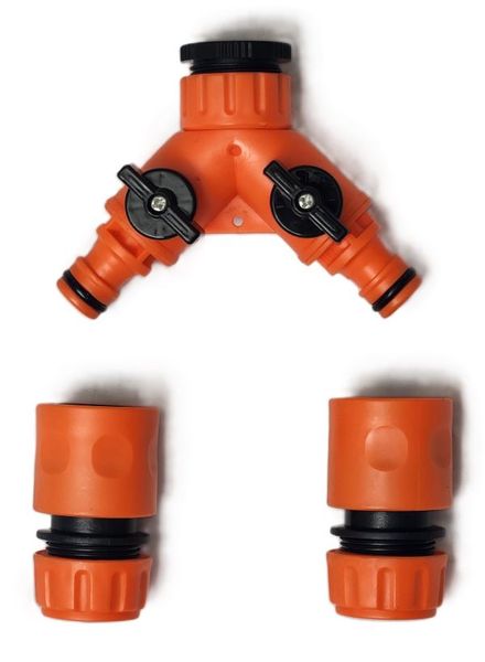 Shind 2 Way Hose Splitter with Tap Connector &amp; 2 Hose Fittings