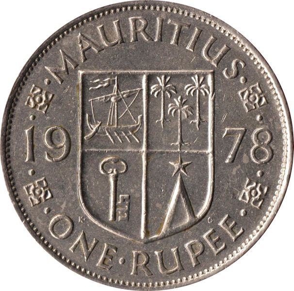 1978 Mauritius 1 Rupee Queen Elizabeth